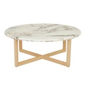 Camille Marble Coffee Table - Matt Ocean Marble - Natural Ash