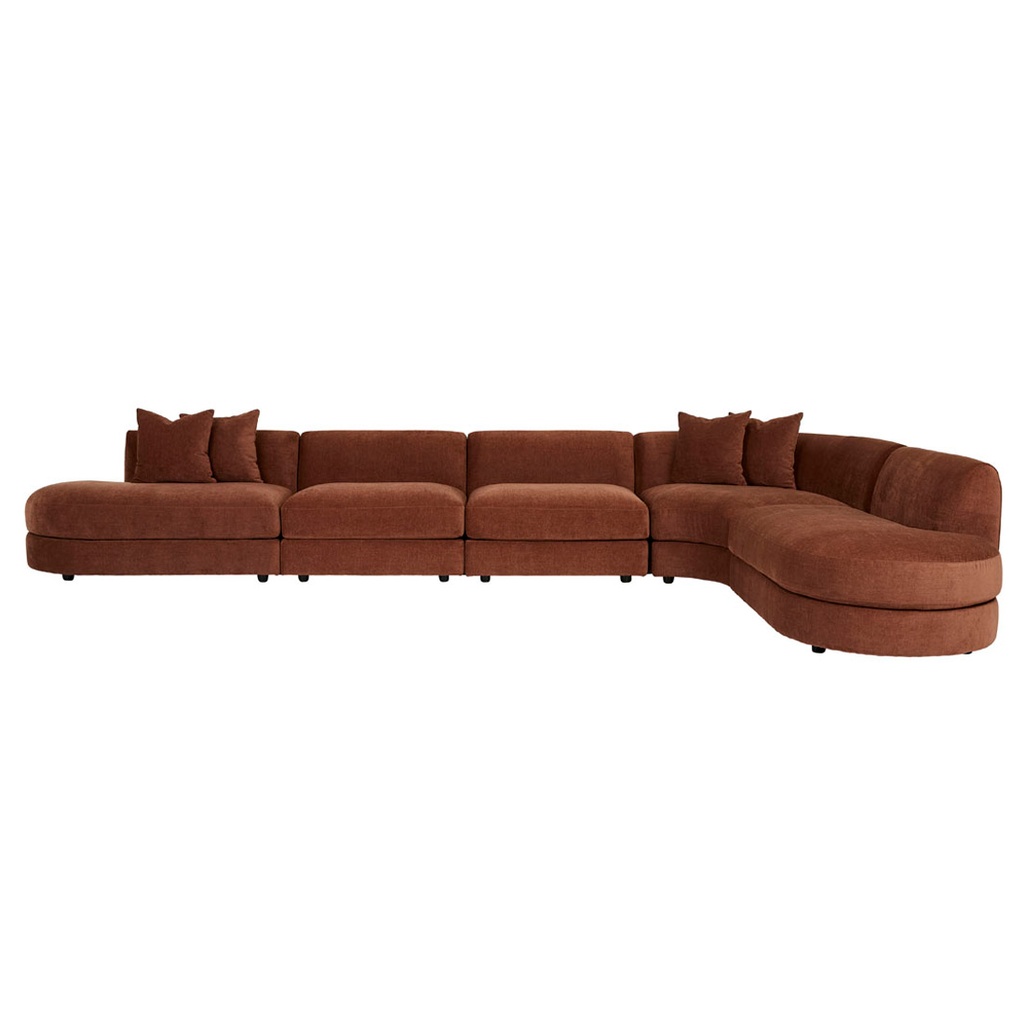 [MADRID-MADRID-CURVE-CHESTNUT] Madrid Curve Left Arm Sofa - Chestnut