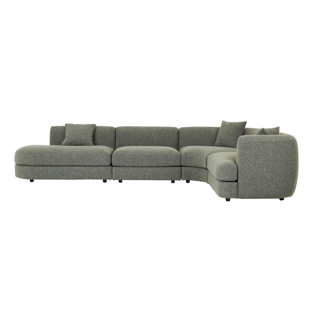 [MADRID-MADRID-CURVE-GREEN-BOUCLE] Madrid Curve Croner Sofa - Green Boucle