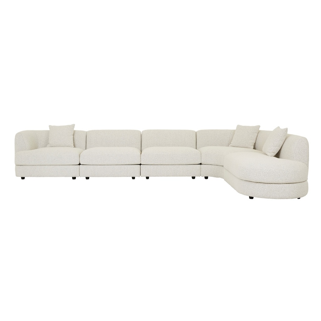 [MADRID-MADRID-CURVE-GREY-SPECKLE-BOUCLE] Madrid Curve 1S Centre Sofa - Grey Speckle Boucle