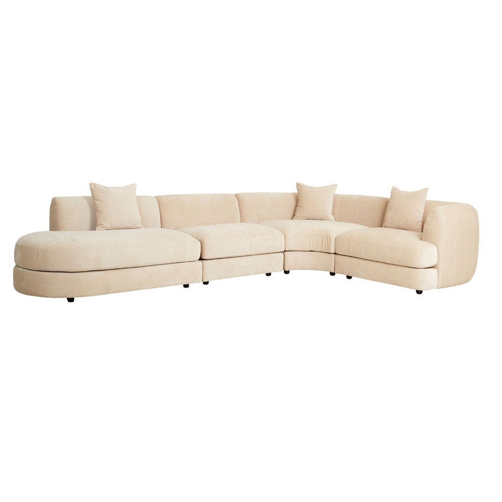 [MADRID-MADRID-CURVE-SOFT-WHEAT] Madrid Curve Left Chaise Sofa - Soft Wheat