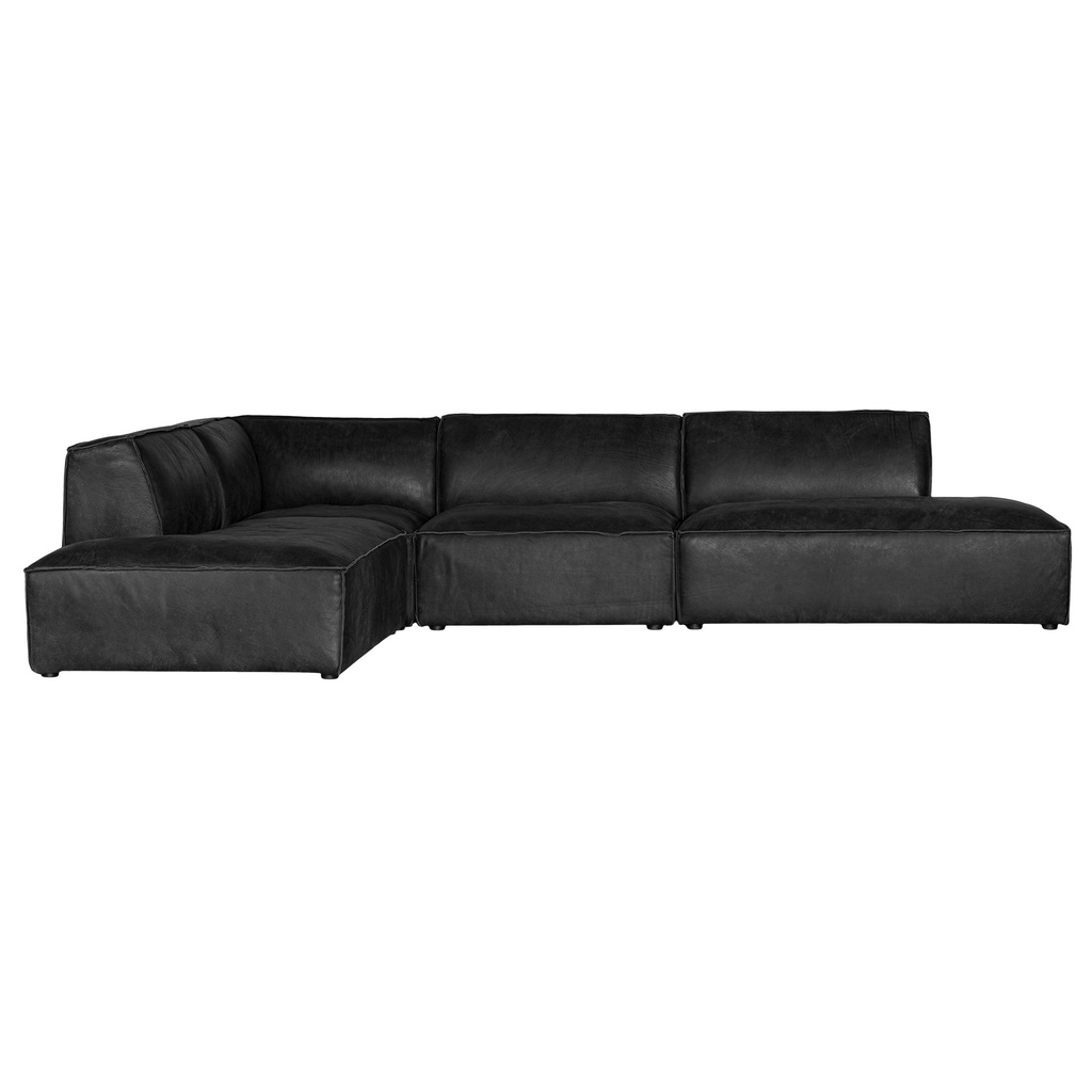 [AK-006B] Manson Modular Leather Sofa | Black
