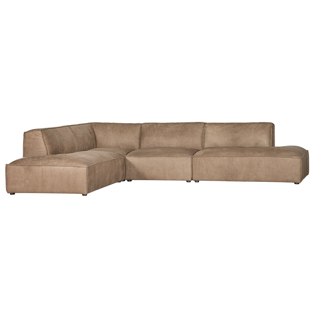 [AK-006EB] Manson Modular Sofa | Buffalo Leather | Enoki Brown