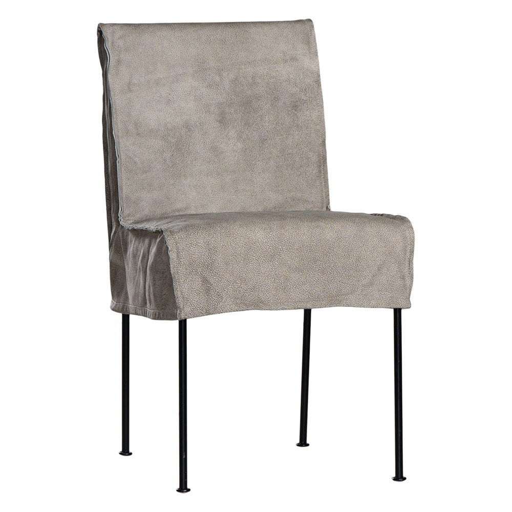 [AK-009EG] Nadi Dining Chair | Buffalo Leather | Earthy Grey