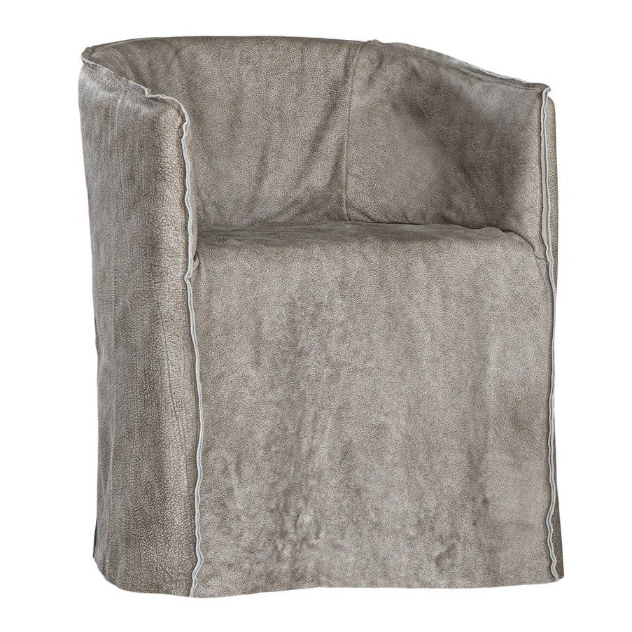 [AK-025EG] Hamilton Dining Chair | Buffalo Leather | Earthy Grey