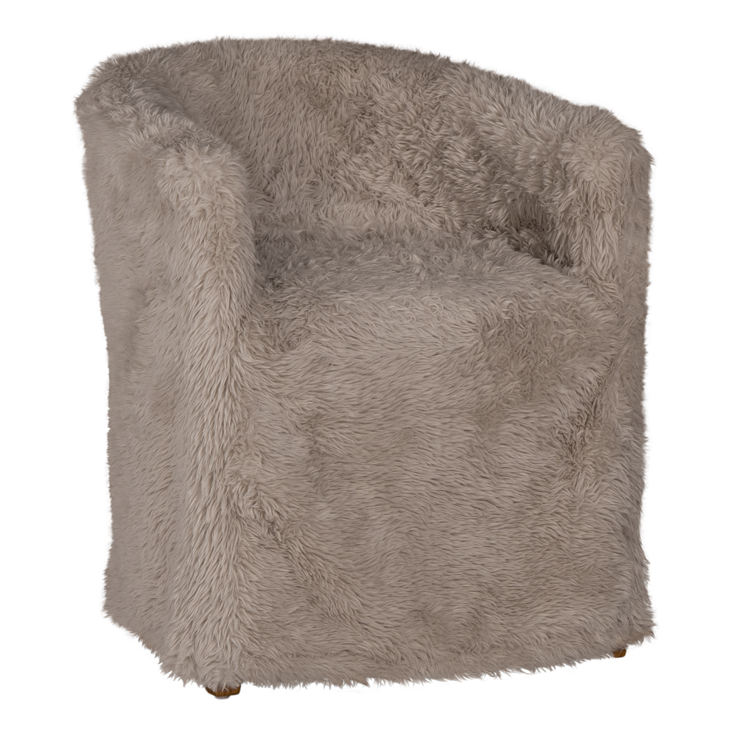 [AK-025FLB] Hamilton Dining Chair | Fur Luxe | Biscuit