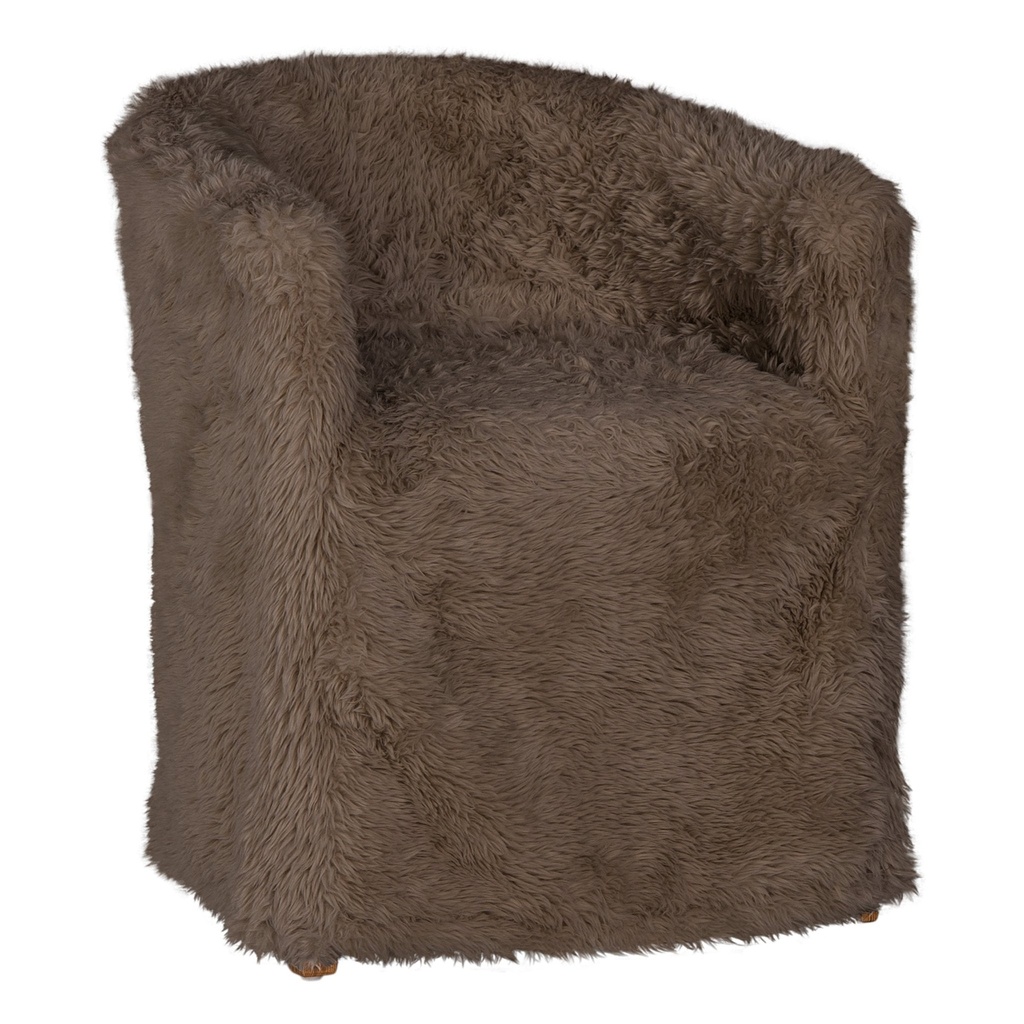 [AK-025FLCH] Hamilton Dining Chair | Fur Luxe | Chocolate
