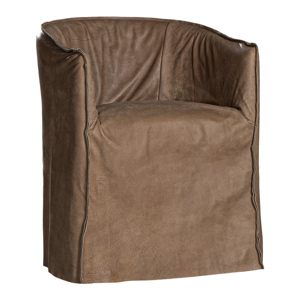 [AK-025MB] Hamilton Dining Chair | Buffalo Leather | Mushroom Brown