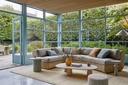 Cloud Retreat 3-Seater Armless Sofa - Macadamia Speckle/Cacao Rattan