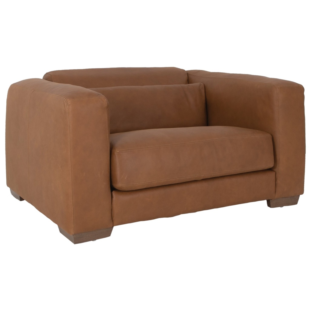 [AS-009] Mukuru Sofa | One Seater | Leather | Cera Brown