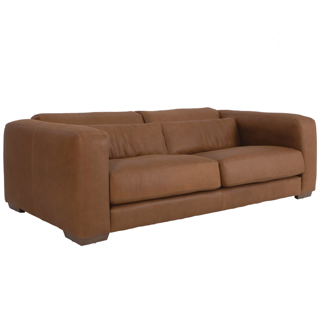 [AS-010] Mukuru Sofa | Three Seater | Leather | Cera Brown