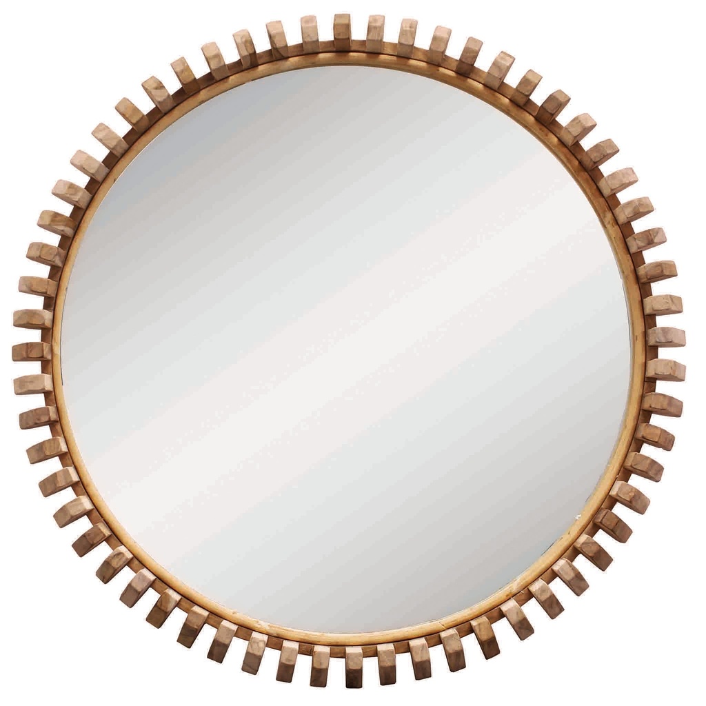 [FW-316S] Lindi Round Mirror | Natural