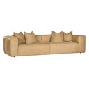 Malta Four Seater Sofa | Aniline Leather | Cashew