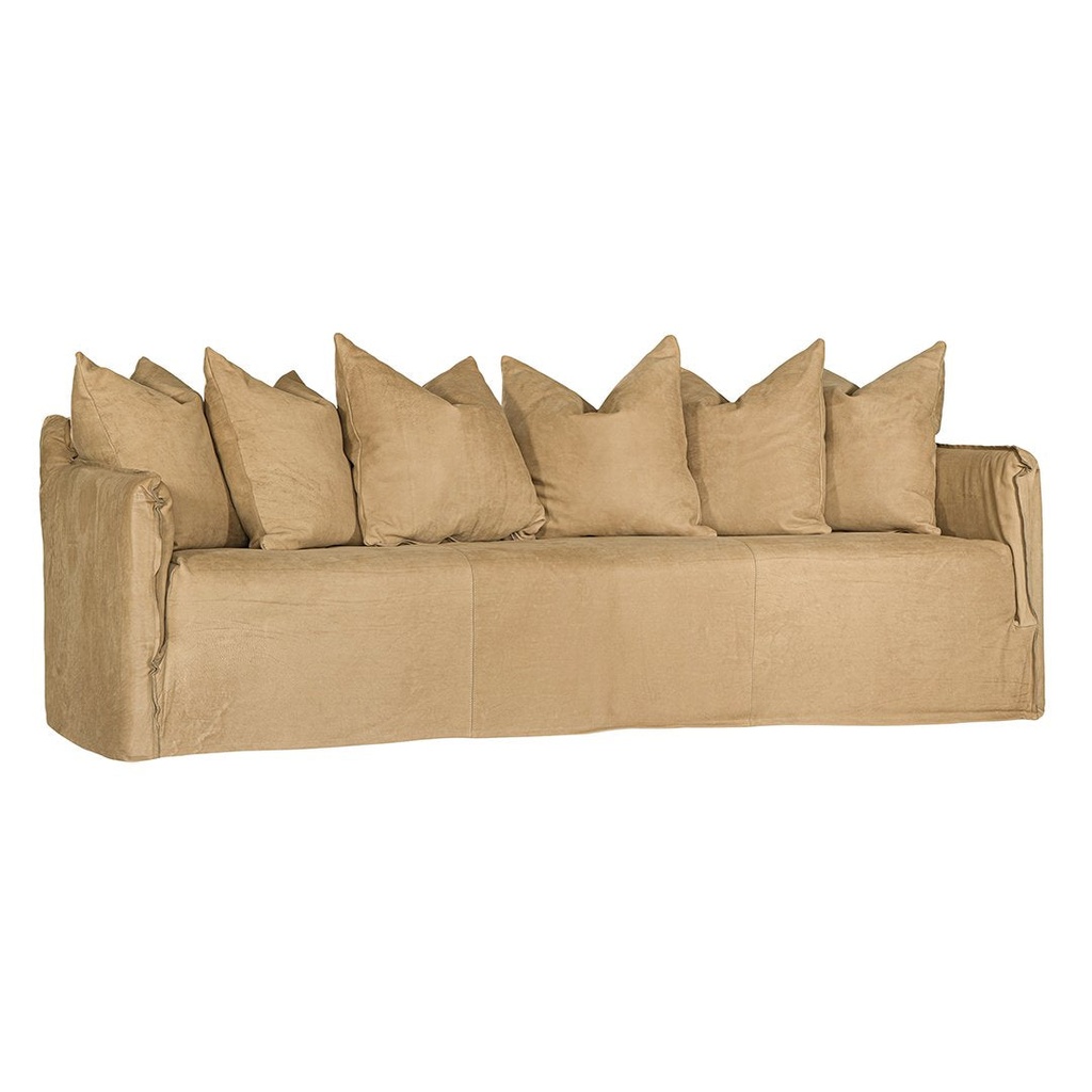 [JS-03CW] Mallorca Three Seater Sofa | Aniline Leather | Cashew