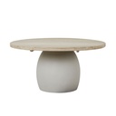 Collins Round Dining Table - Aged Teak - Cloud