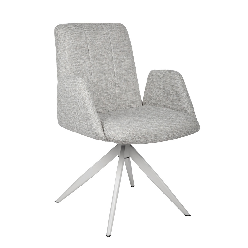 [COLSON-SWIVEL-BASE-CHAIR-VANILLA-TWEED-WHITE-CH-COL-SWV-WHITE] Colson Swivel Base Chair - Vanilla Tweed - White