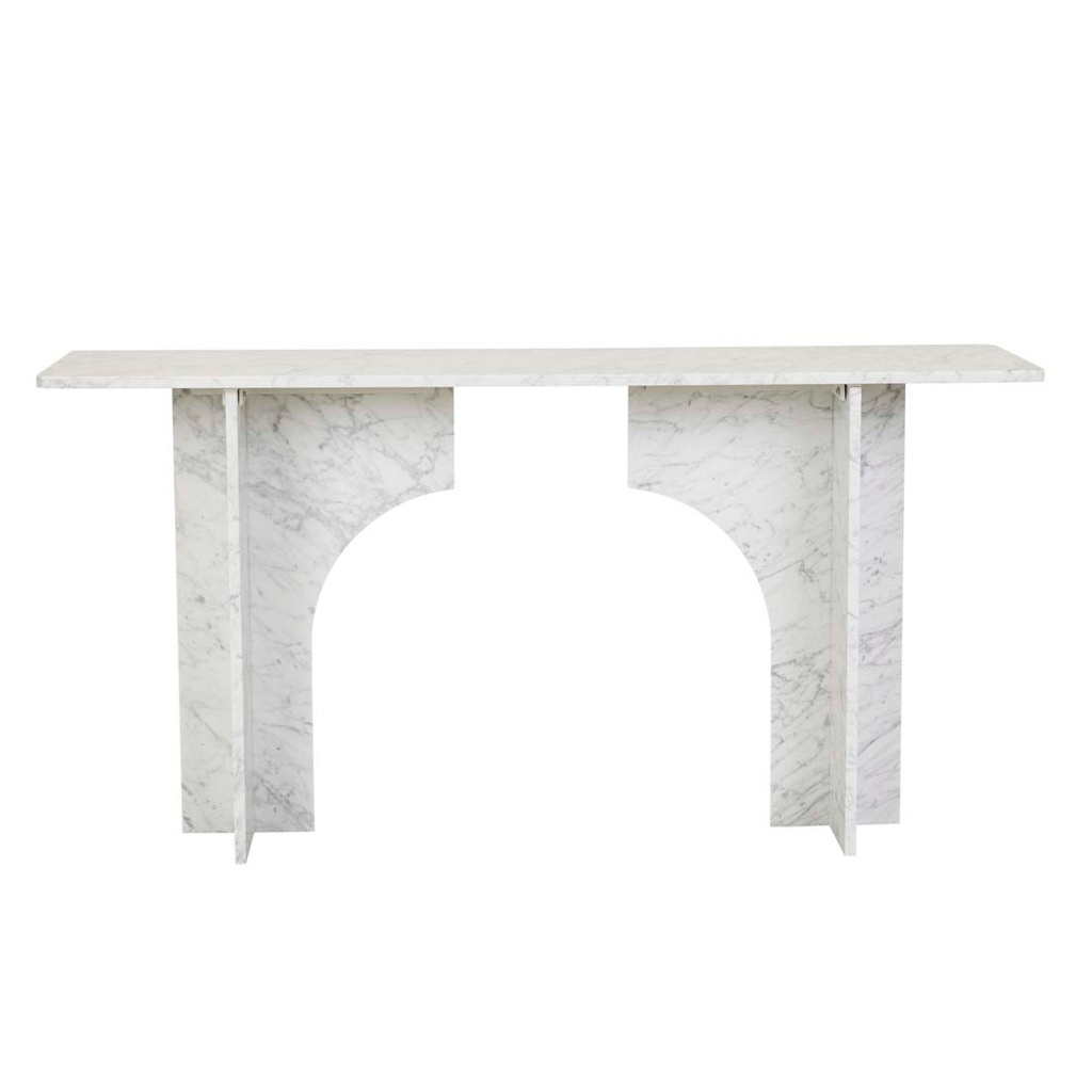 [ARCHER-CONSOLE-TABLE-MATT-WHITE-MARBLE-CONS-ARCHER] Archer Console Table - Matt White Marble
