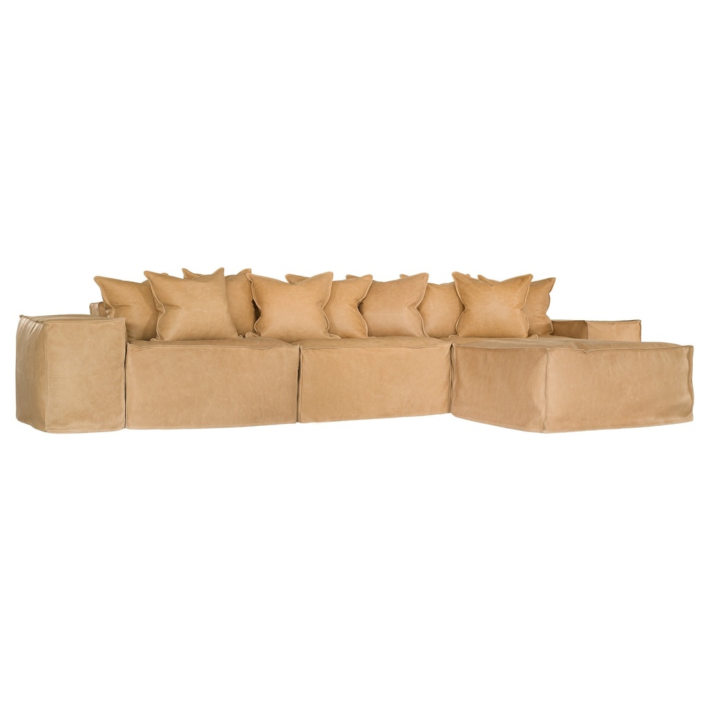 [QA-015L] Hendrix Modular Sofa | Low Rider Arm | Tan Aniline Leather