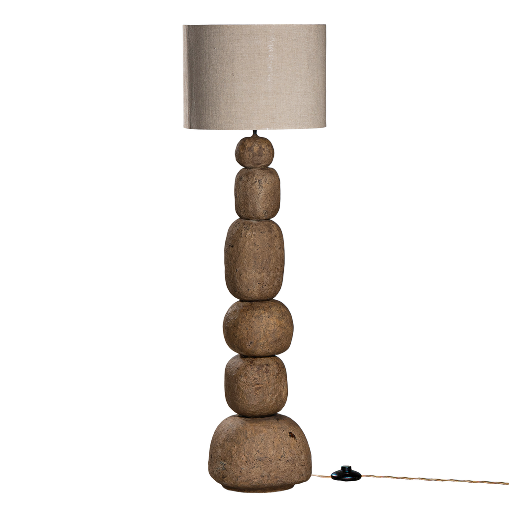 [RI-003DRBASE] Lulah Floor Lamp | Sculptural Composite | Dark Roast