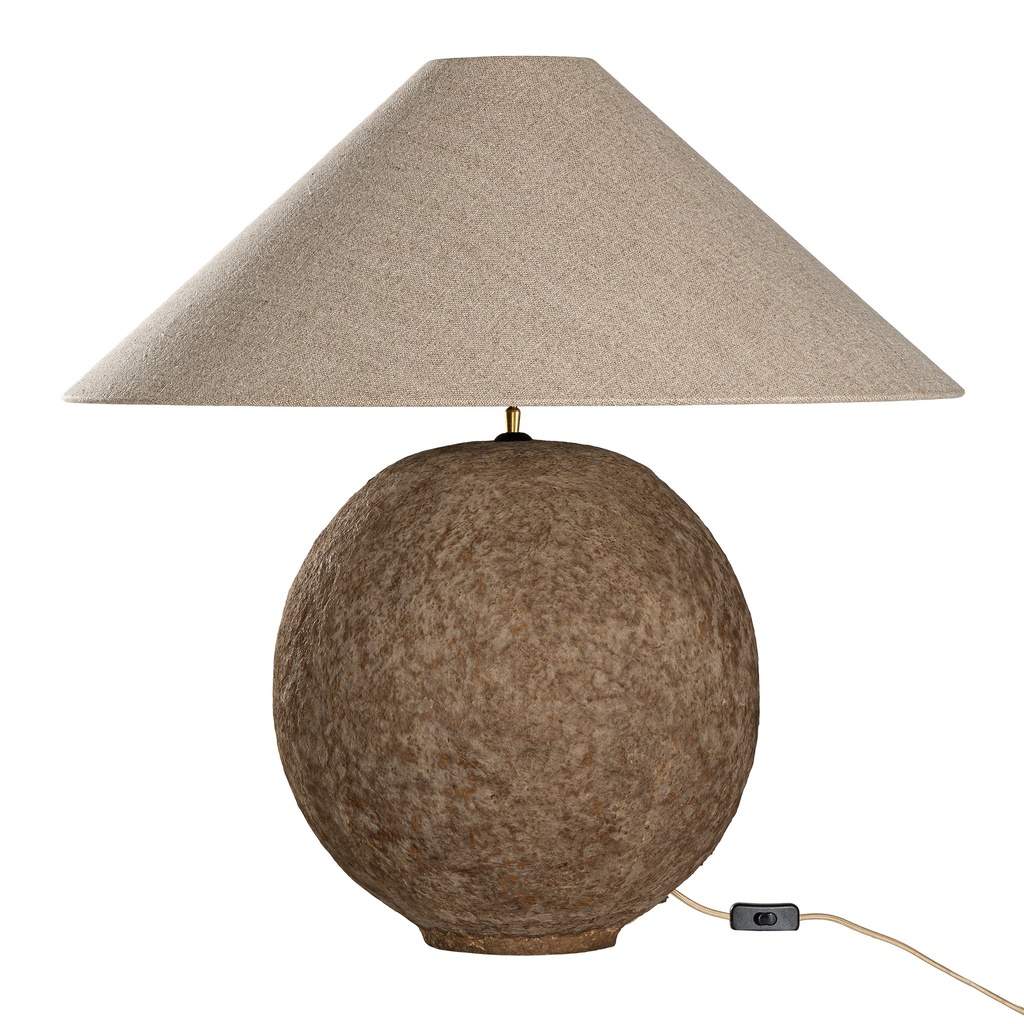 [RI-007LDROM] Sabi Table Lamp | Sculptural Composite | Dark Roast | Large