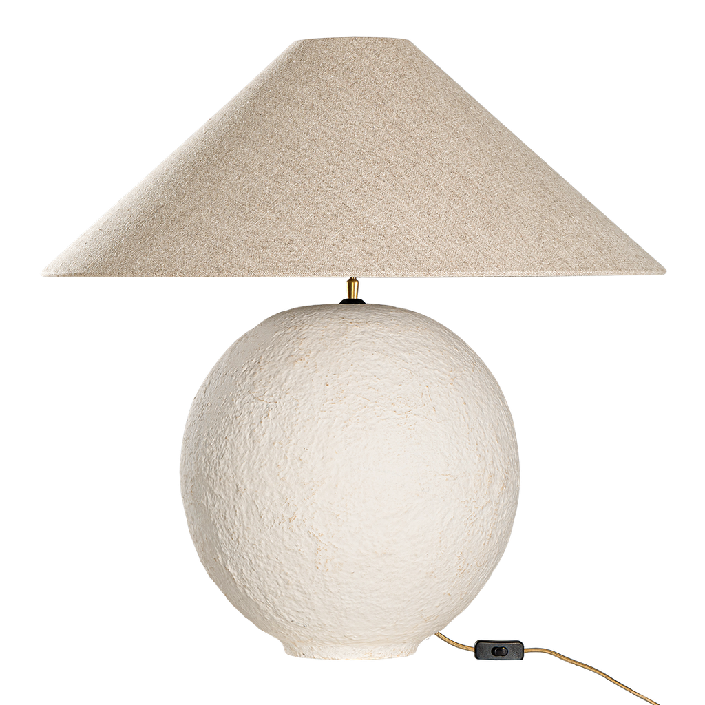 [RI-007LLROM] Sabi Table Lamp | Sculptural Composite | Light Roast | Large