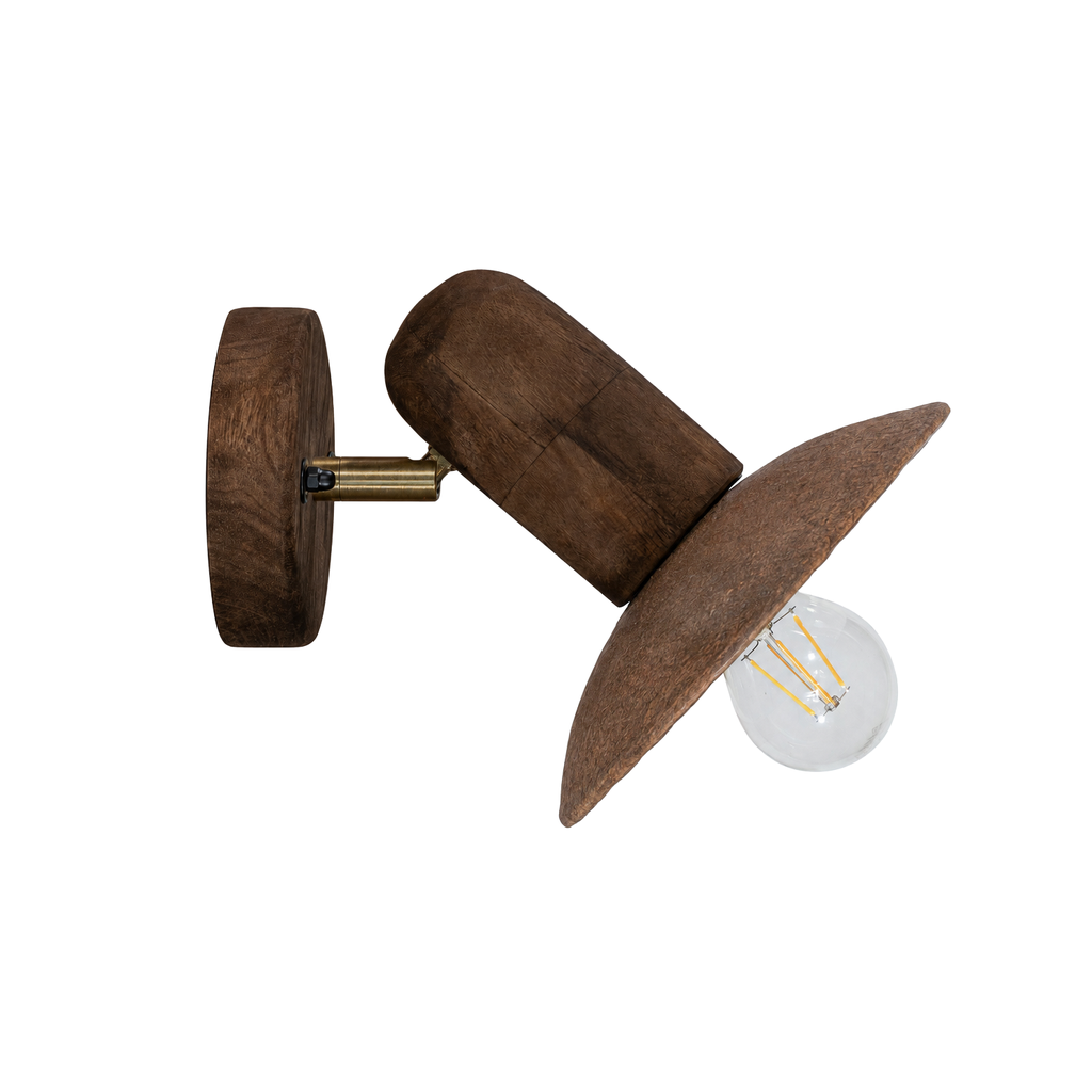 [RI-019DR] Naya Sculptural Composite Wall Sconce | Dark Roast