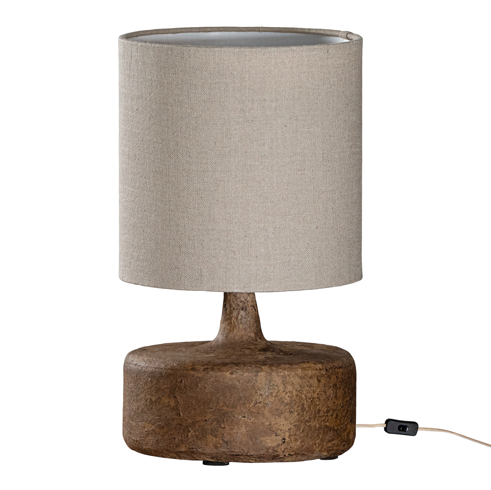 [RI-024DR] Zaya Sculptural Composite Table Lamp | Dark Roast