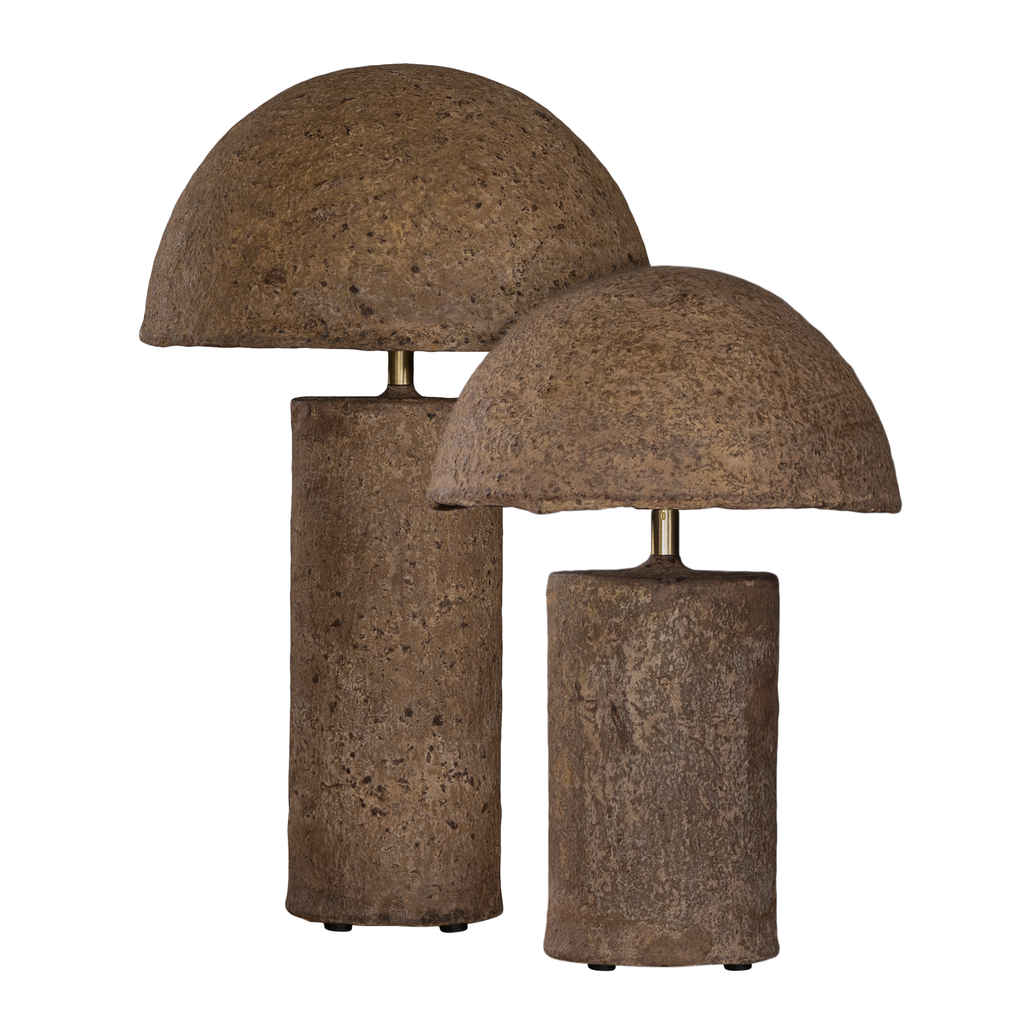 [RI-027SDR] Samrah Sculptural Composite Table Lamp | Dark Roast