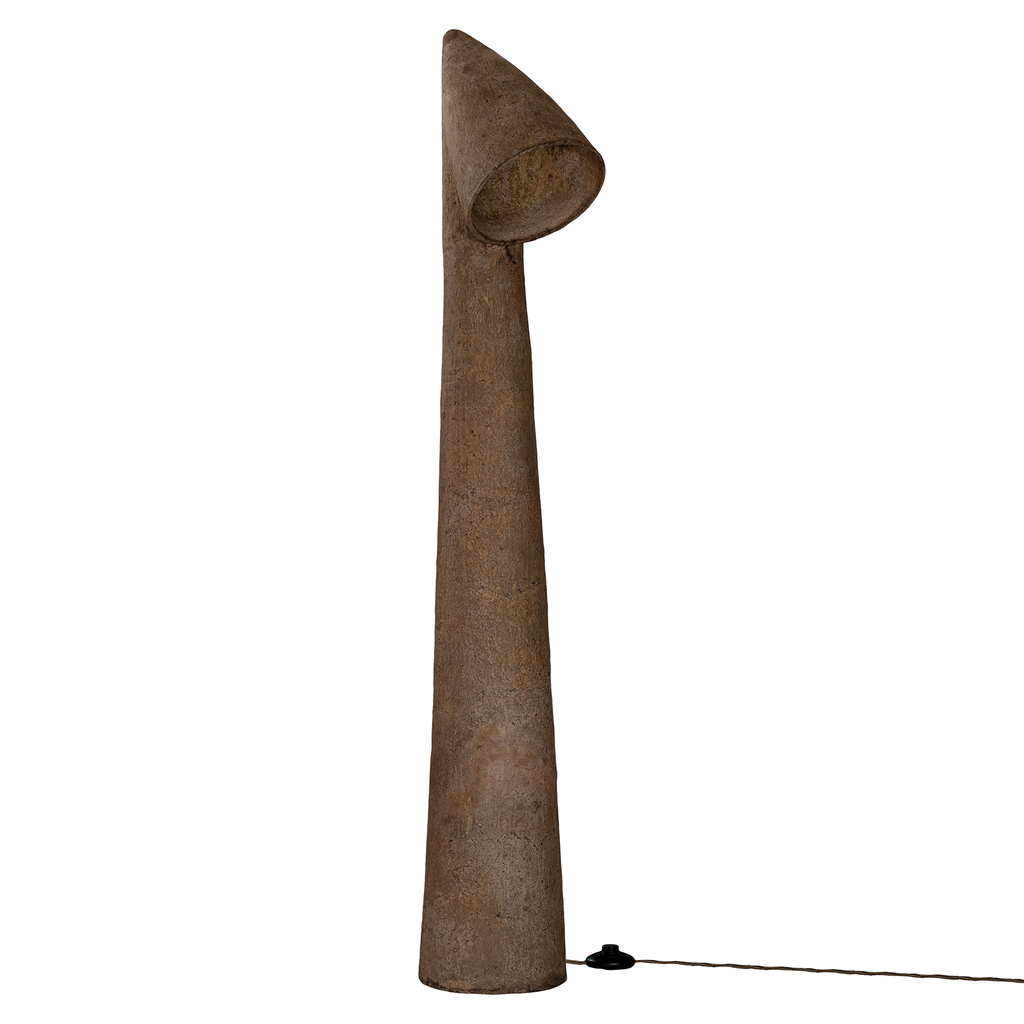 [RI-028DR] Nhara Sculptural Composite Floor Light | Dark Roast