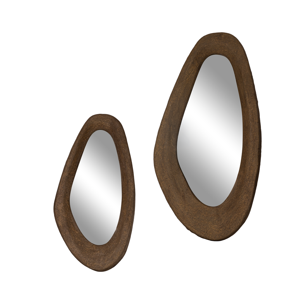 [RI-031SDR] Nhila Sculptural Composite Mirror | Dark Roast