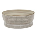 Corsica Float Coffee Table - Chalk - Aged Teak