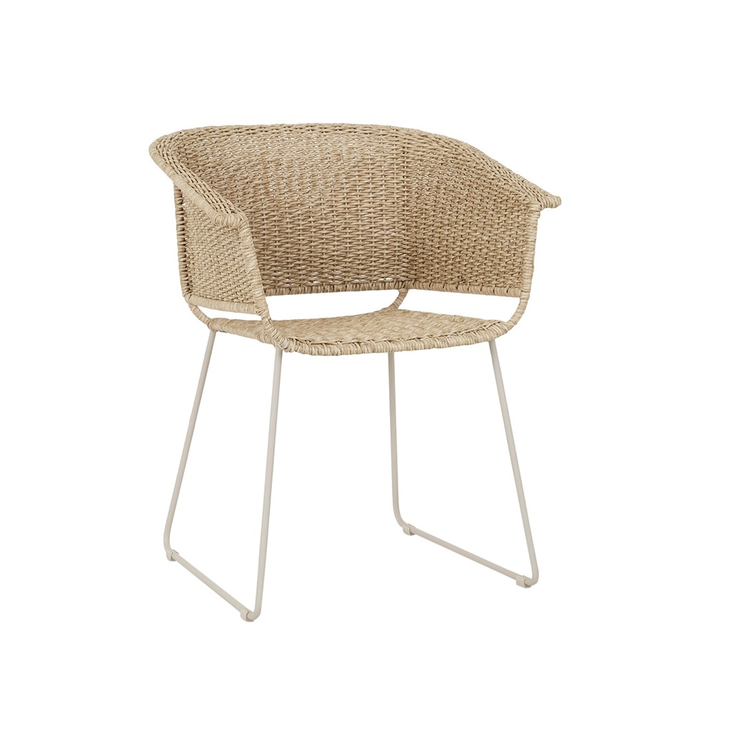 [CORSICA-ISLE-DINING-ARMCHAIR-SAGEBRUSH-LINEN-METAL-CH-CORS-ISLE-ARM-LINEN-METAL] Corsica Isle Dining Armchair - Sagebrush - Linen Metal