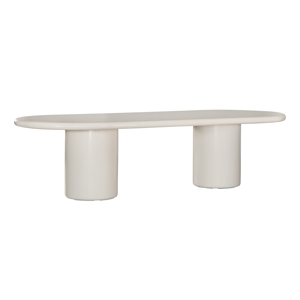 [SR-13W] Mukalla Oval Dining Table | High Gloss Vanilla