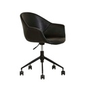 Daisy Office Chair - Vintage Matt Black PU - Black Metal