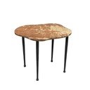 Dali Sway Marble Side Table - Ember - Antique Brass