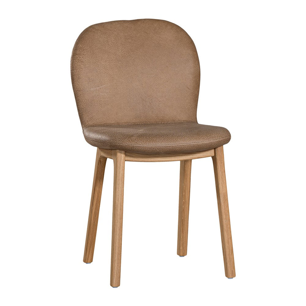 [YH-002MB] Trulli Dining Chair | Buffalo Leather | Mushroom Brown