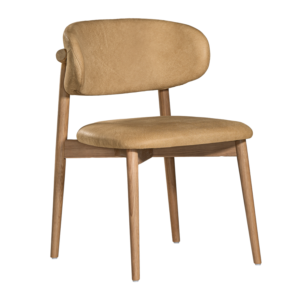 [YH-1008CW] Capri Dining Chair | Aniline Leather | Cashew