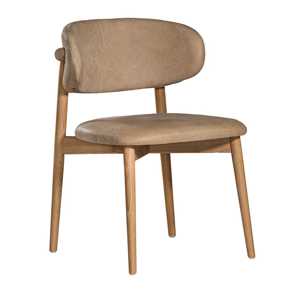 [YH-1008EB] Capri Dining Chair | Buffalo Leather | Enoki Brown