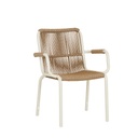 Delphi Sands Dining Armchair - Natural Weave - Ivory White