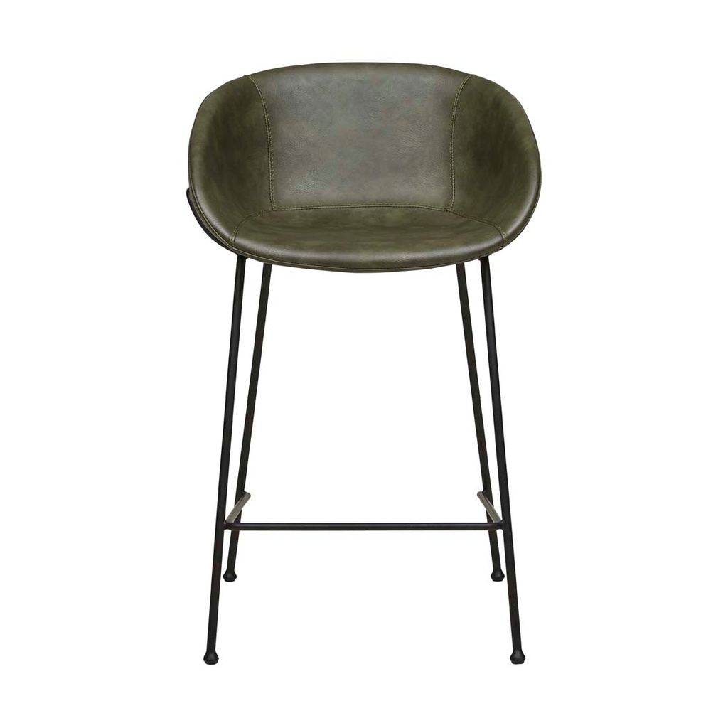 [DUKE-BARSTOOL-VINTAGE-MATT-GREEN-PU-BLACK-METAL-BS-DUKE-X-BLACK-METAL] Duke Barstool - Vintage Matt Green PU - Black Metal