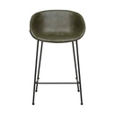 Duke Barstool - Vintage Matt Green PU - Black Metal