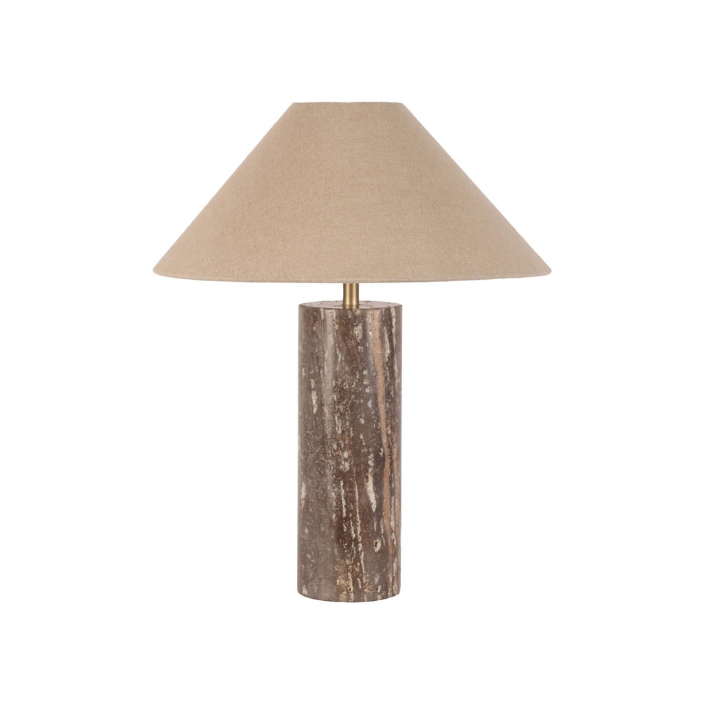 [EASTON-AURORA-TABLE-LAMP-MOCHA-TRAVERTINE-LATTE-LAMP-EASTON-AUR-TBL-LATTE] Easton Aurora Table Lamp - Mocha Travertine - Latte