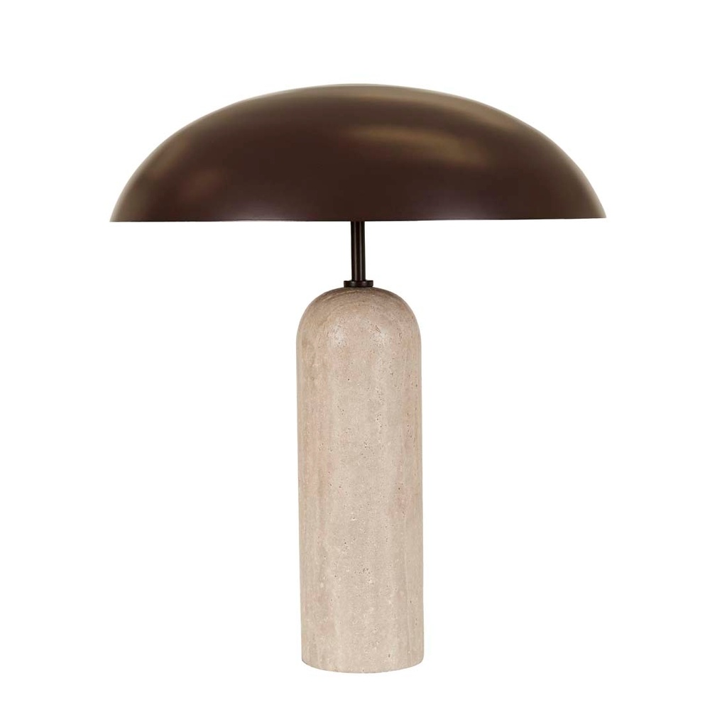 [EASTON-ELLIPSE-TABLE-LAMP-BURGUNDY-TRAVERTINE-LAMP-EASTON-ELLIP-TBL-TRAVERTINE] Easton Ellipse Table Lamp - Burgundy - Travertine