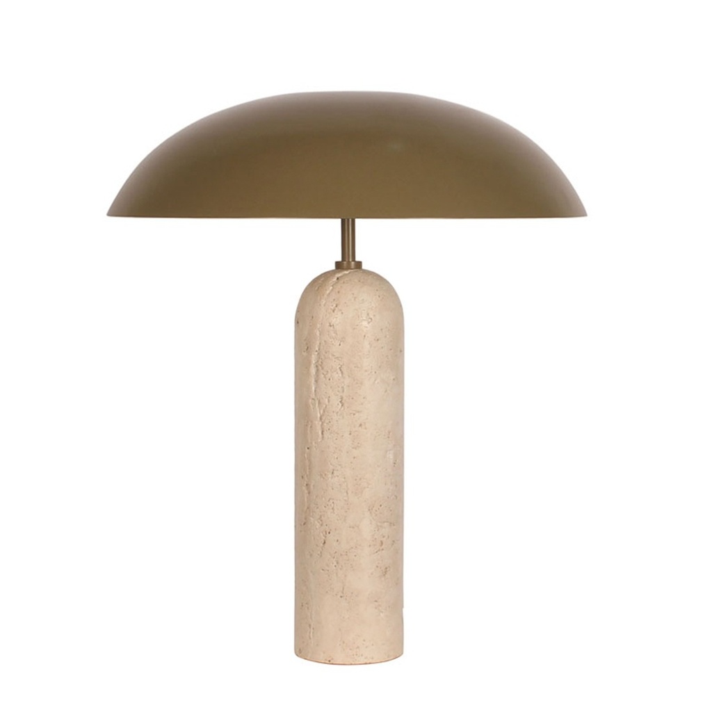 [EASTON-ELLIPSE-TABLE-LAMP-OLIVE-GREEN-TRAVERTINE-LAMP-EASTON-ELLIP-TBL-TRAVERTINE] Easton Ellipse Table Lamp - Olive Green - Travertine