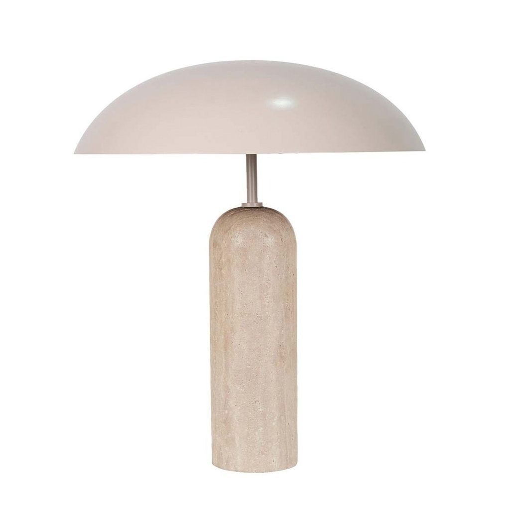 [EASTON-ELLIPSE-TABLE-LAMP-SHELL-TRAVERTINE-LAMP-EASTON-ELLIP-TBL-TRAVERTINE] Easton Ellipse Table Lamp - Shell - Travertine
