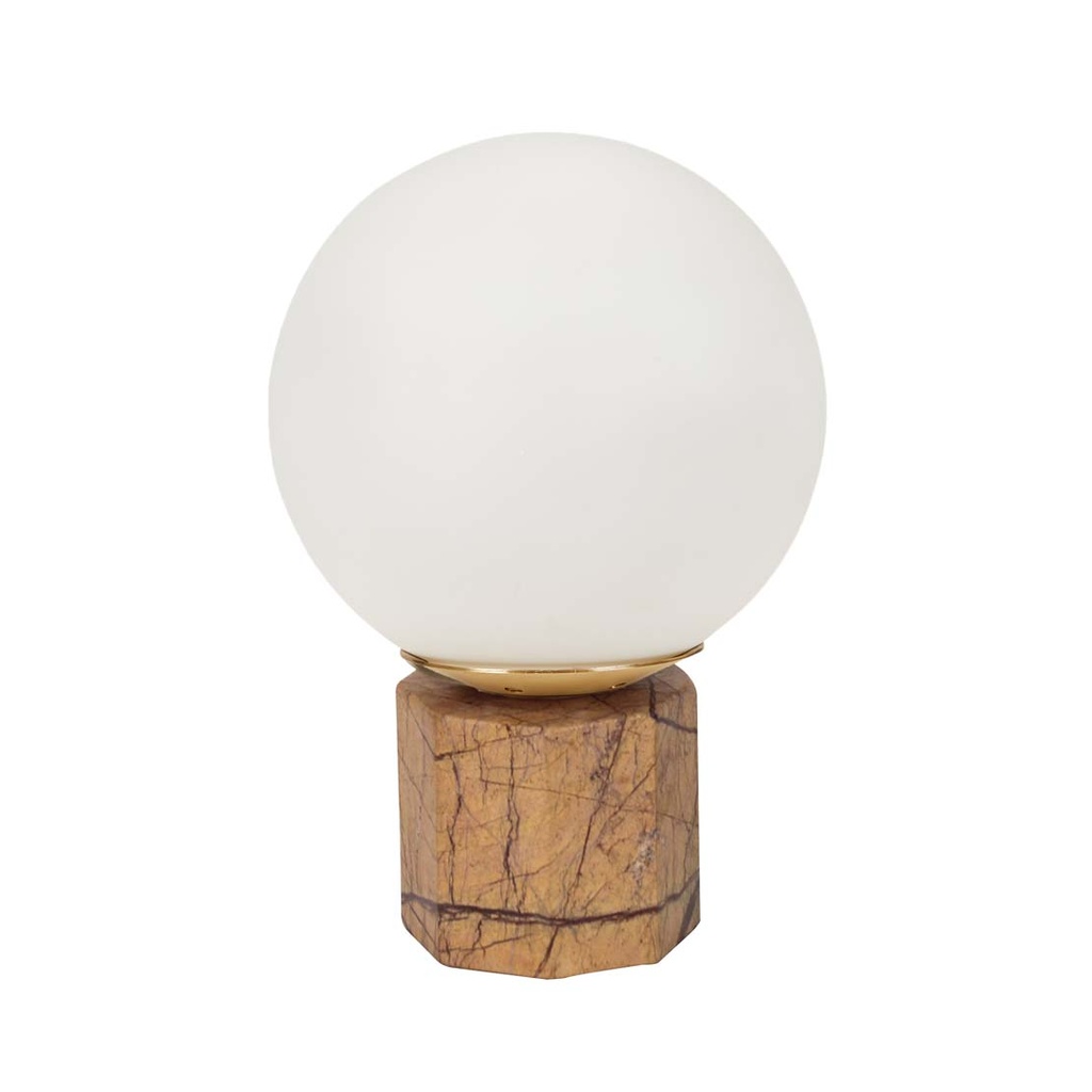 [EASTON-GLOBE-TABLE-LAMP-BROWN-MARBLE-LAMP-EASTON-GLB-TBL] Easton Globe Table Lamp - Brown Marble