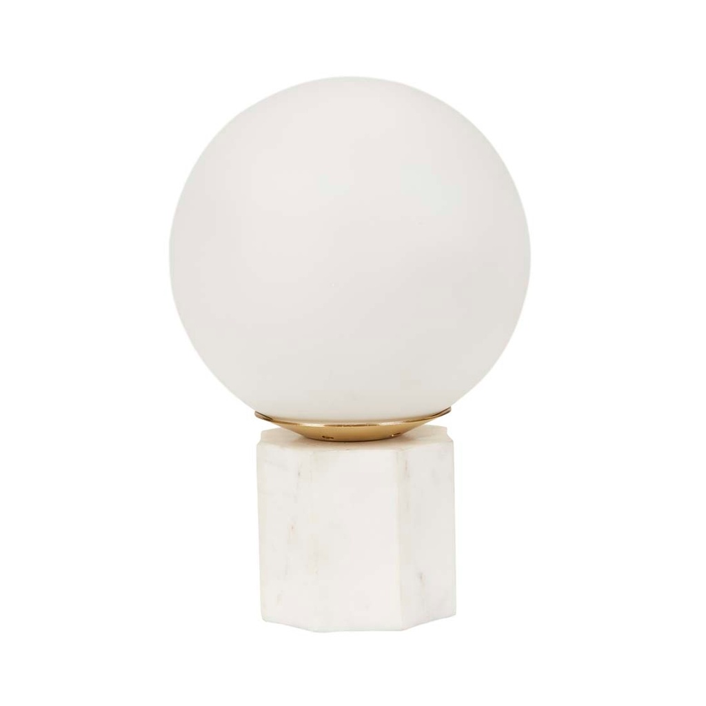 [EASTON-GLOBE-TABLE-LAMP-WHITE-MARBLE-LAMP-EASTON-GLB-TBL] Easton Globe Table Lamp - White Marble