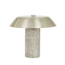 Easton Luna Table Lamp - Mocha Travertine - Pewter