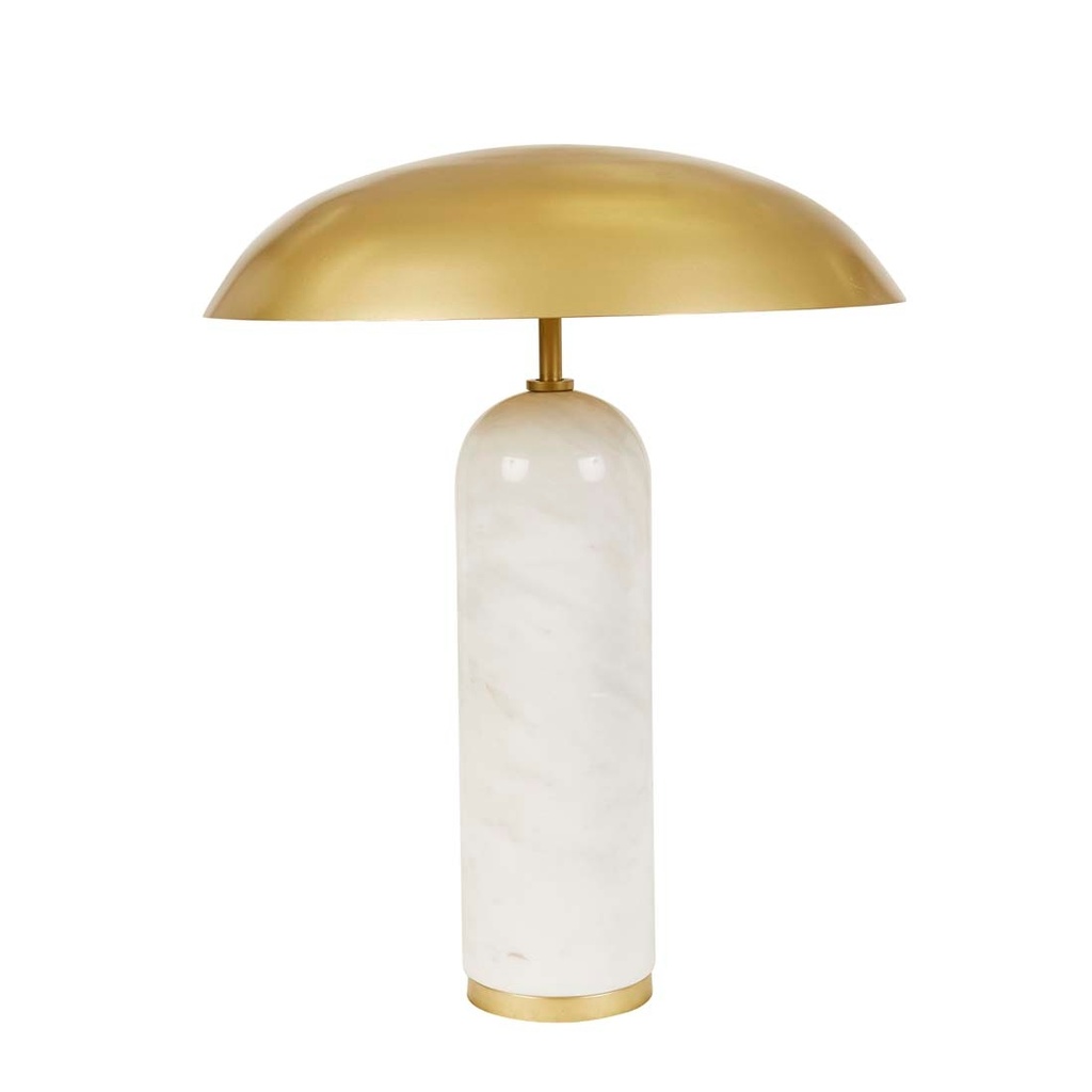 [EASTON-TILT-TABLE-LAMP-WHITE-MARBLE-MATT-BRASS-LAMP-EASTON-TBL-TILT-MATT-BRASS] Easton Tilt Table Lamp - White Marble - Matt Brass