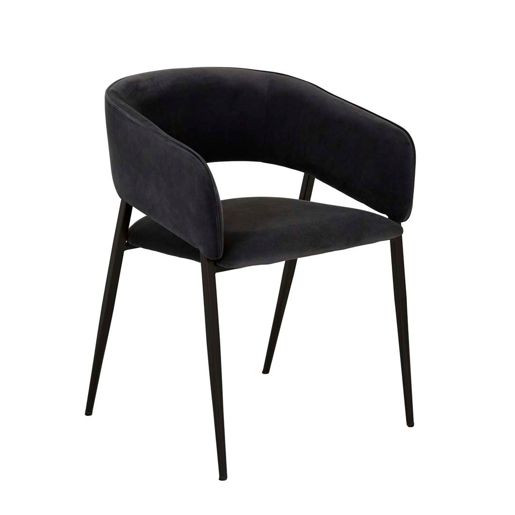 [ELIZA-DINING-ARMCHAIR-ONYX-VELVET-CH-ELIZA-ARM] Eliza Dining Armchair - Onyx Velvet